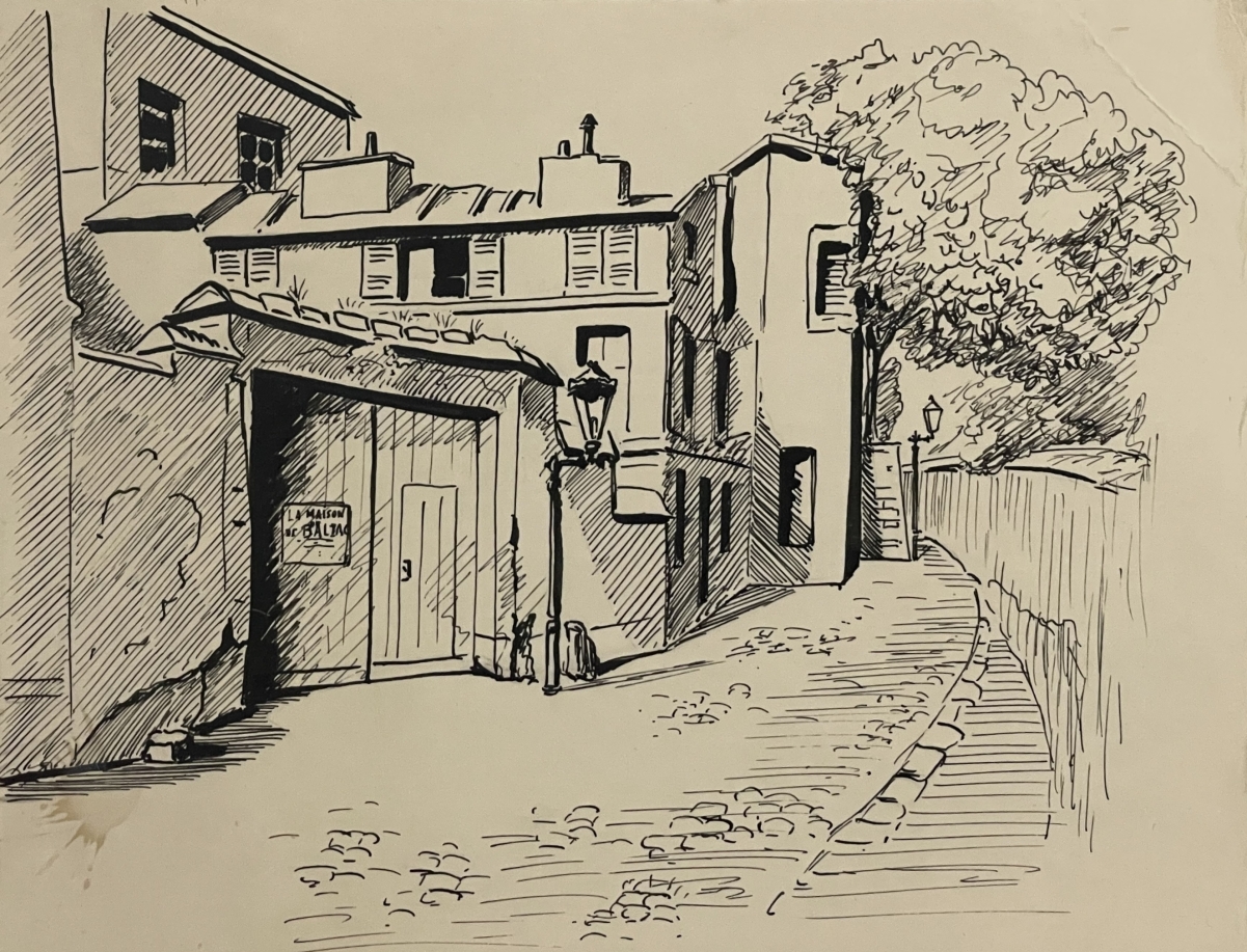 paris_maison_de_balzac_rue_raynouard_paris_dessin_vers_1935_france