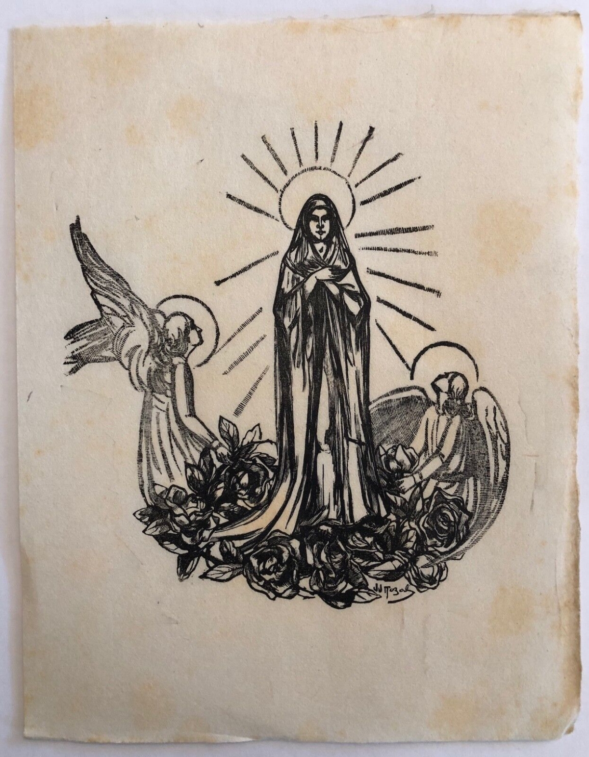 vierge_marie_anges_et_roses_par_julie-jacques_nozal_1937_xylographie