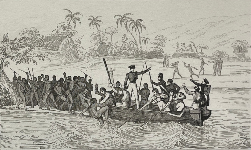 tonga_1836_french_naval_battle_lagoon_embre_dumont_durville_polynesie_oceanie