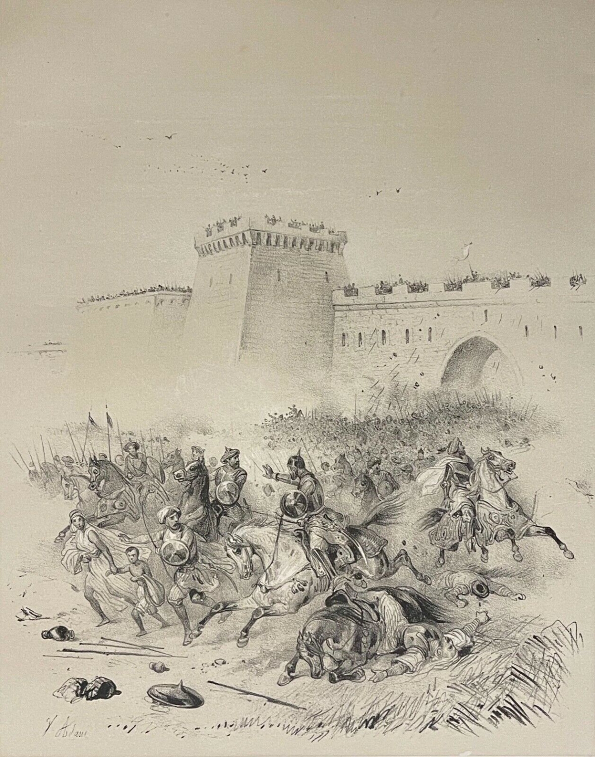 louis_ii_chasse_les_sarrasins_de_bari_871_italie_lithographie_vers_1850_italia
