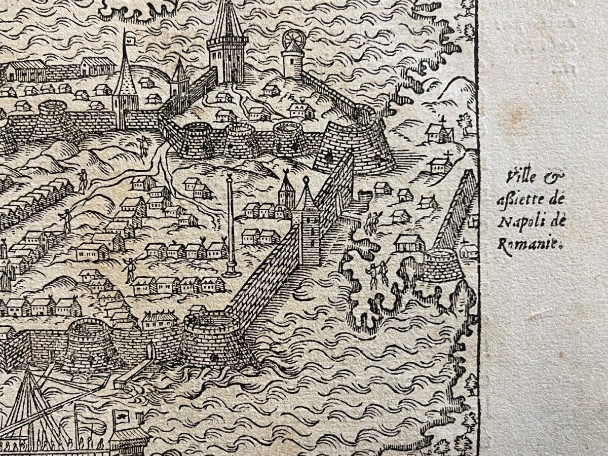 grece_nafplio_ancien_napoli_di_romania_andre_thevet_1504-1592_engraving_1575