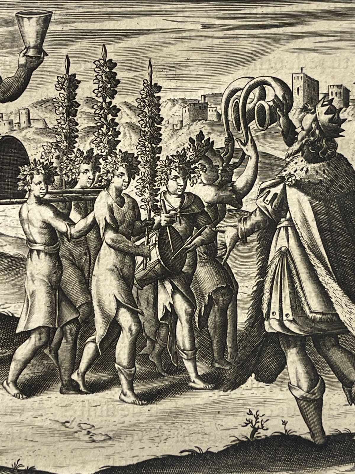 bacchus_procession_before_pentheus_1619_antique_print_from_ovid_metamorphoses