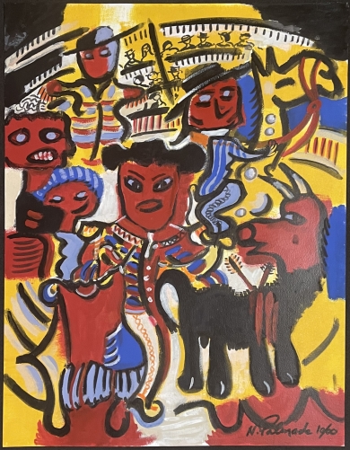 tauromachie_corrida_taureau_toreador_grande_acrylique_sur_papier_special_1960
