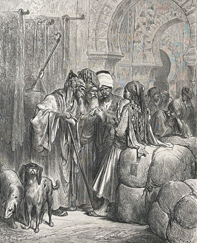 le_bassa_et_le_marchand_gustave_dore_xylographie_fable_de_la_fontaine_1868