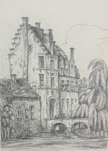 belgique_propriete_de_peter_paul_rubens_a_steen_dessin_graphite_vers_1850