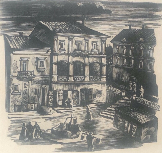 halina_siemienska_petite_ville_pologne_polska_xylographie_c_1944