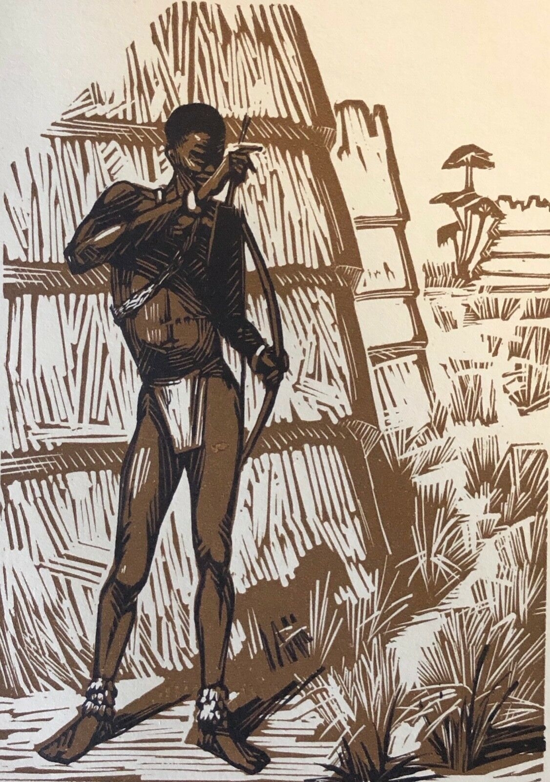afrique__germaine_balthazar-bernard_1883-1977_1931__guerrier_a_larc_a_o_f