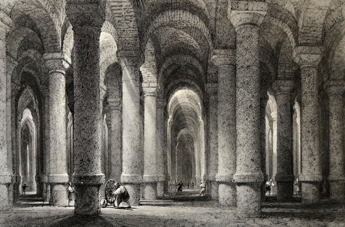 turquie_constantinople_istanbul_citerne_de_binbirdirek_mille_colonnes_c_1840