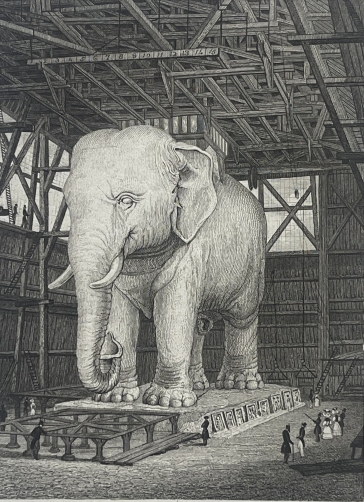 paris_place_de_la_bastille_???_napoleon???s_elephant_model,_historic_1830_engraving