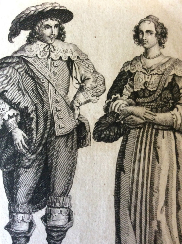 gravure_sur_bois_habillement_noble_anglais_noblesse_angleterre_1640_estampe