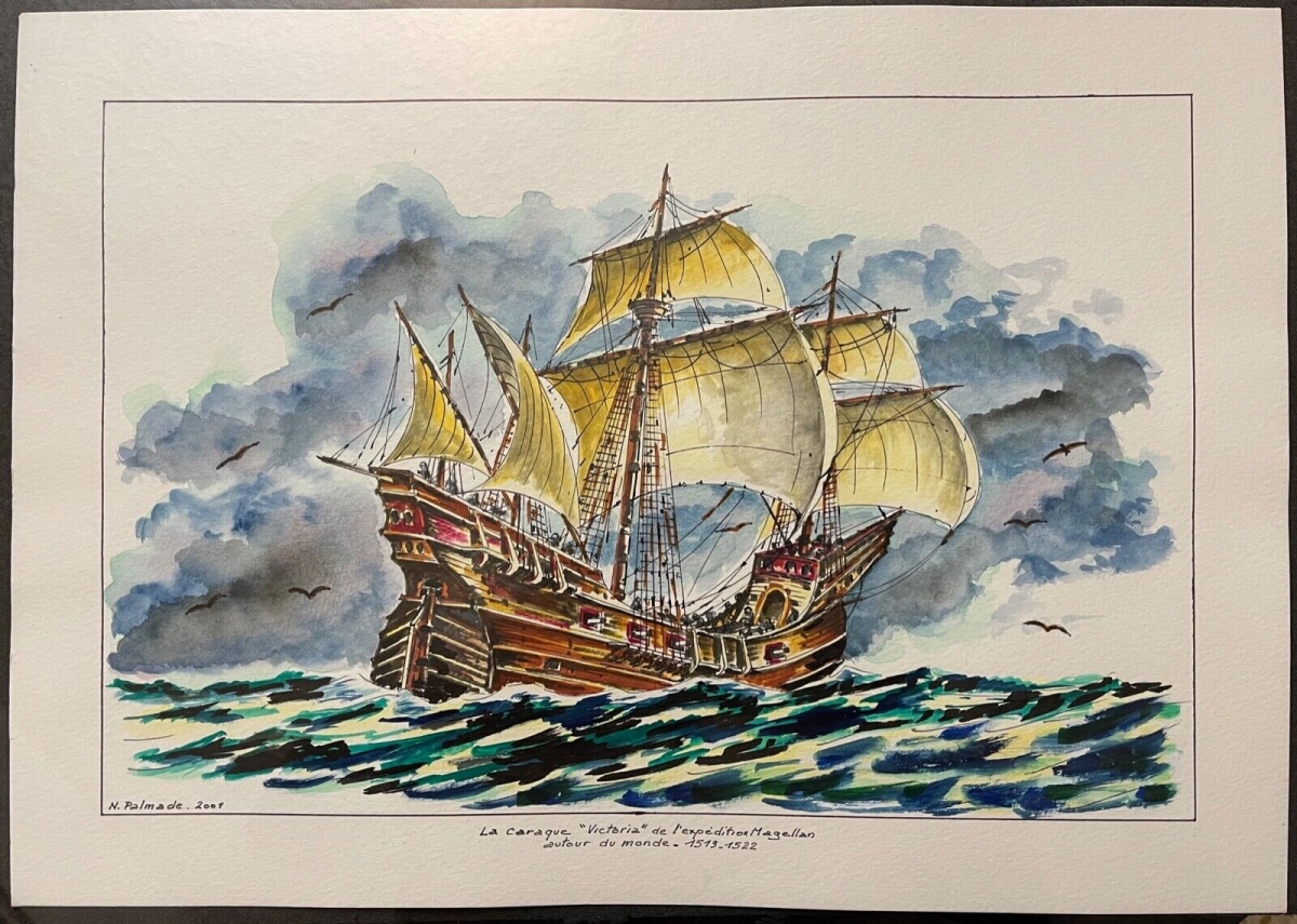 caraque_victoria_de_magellan_aquarelle_de_n_palmade_2001_marine_marin
