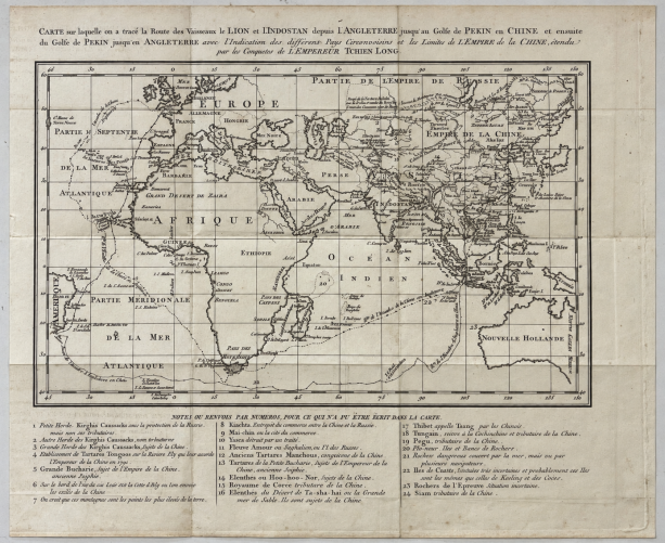 china_england_1817_antique_map_lion_hindostan_voyage_macartney_embassy_chine