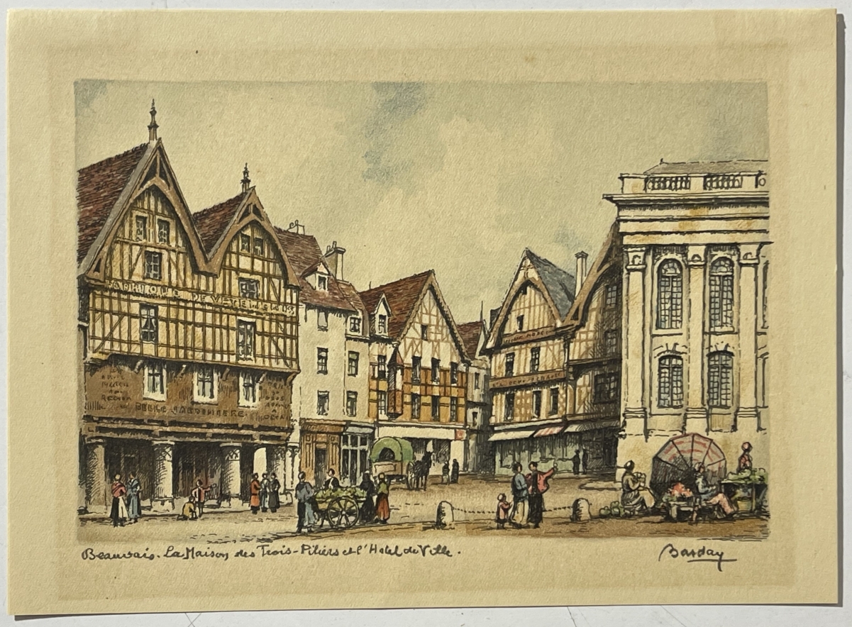 beauvais_three_pillars_house_city_antique_engraving_c_1900_oise_france