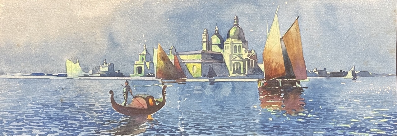 venise_aquarelle_grand_canal_basilique_santa_maria_della_salute_xixe_debut_xxe