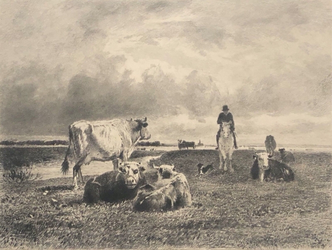 constant_troyon_paturage_a_touques_barbizon_par_h_toussaint_gravure_c_1910