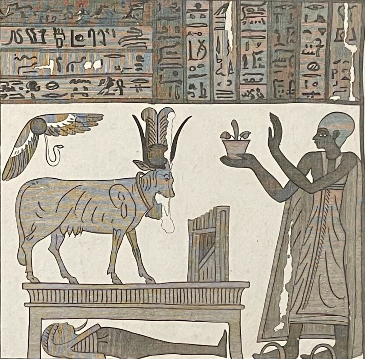 offrande_a_isis_gravure_originale_de_1830_anonyme_egypte