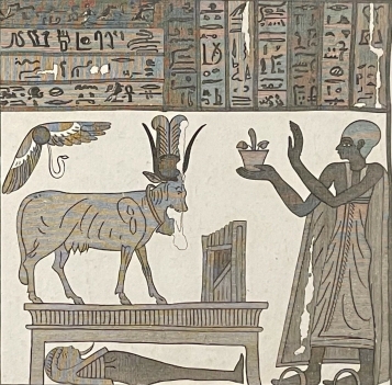 offrande_a_isis_gravure_originale_de_1830_anonyme_egypte