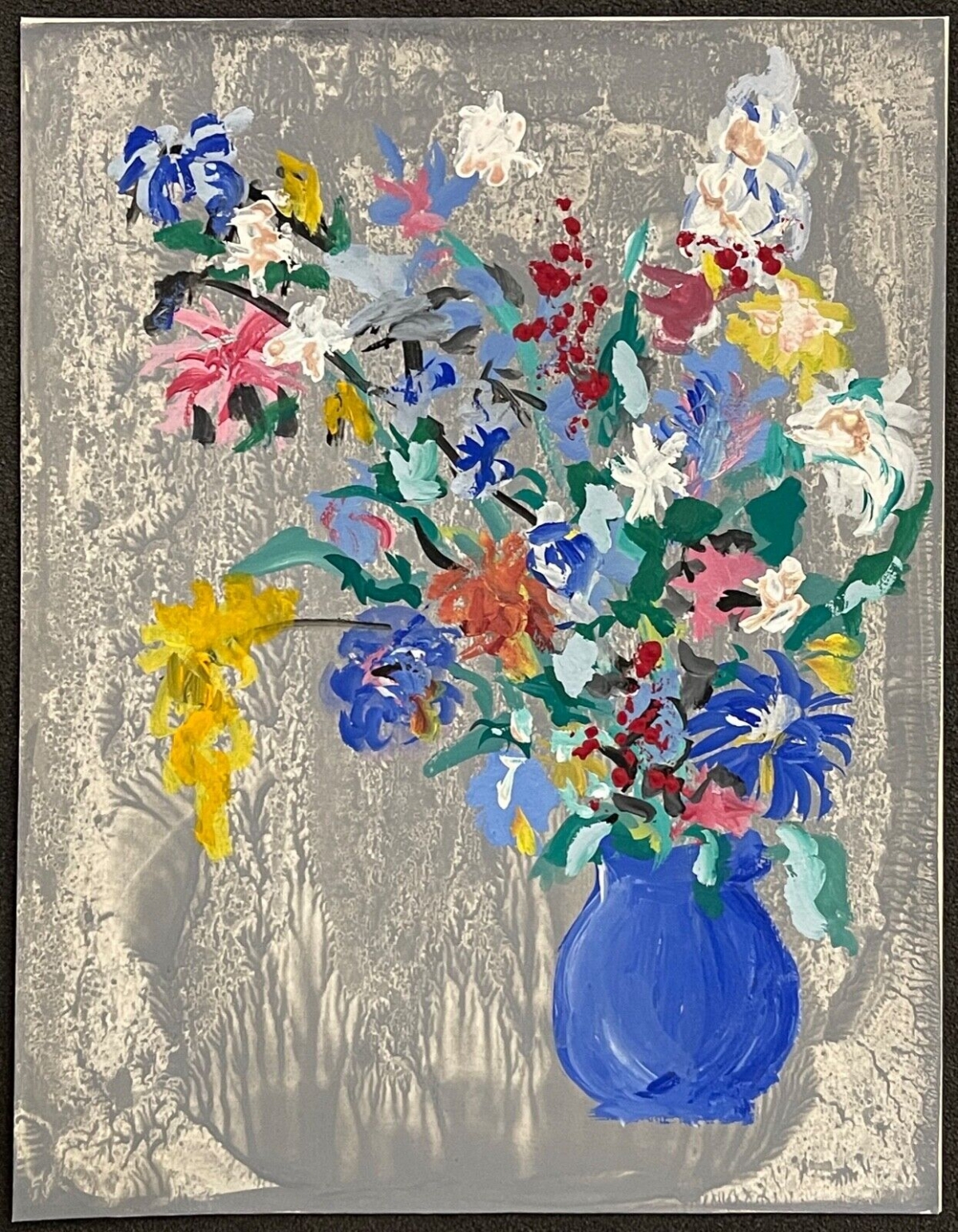 nature_morte_fleurs_pot_bleu_gouache_anonyme_vers_1970