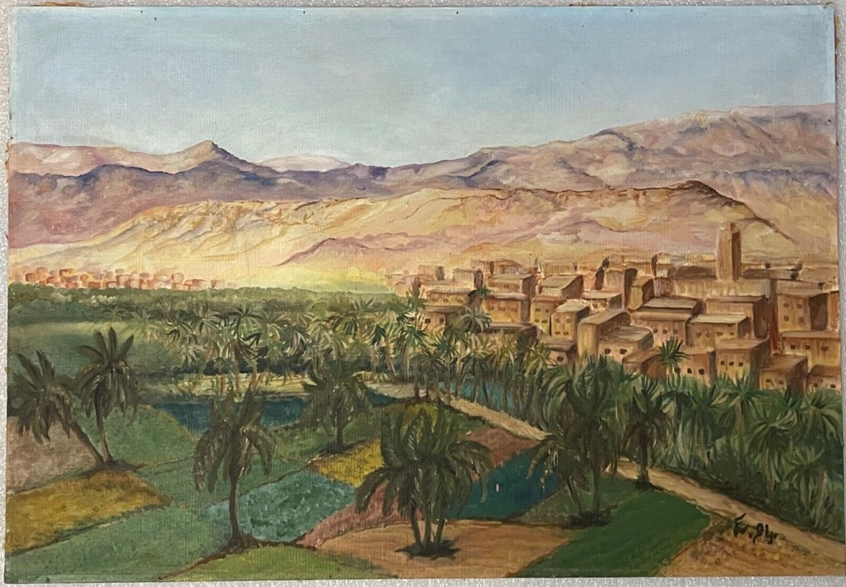 uarzazate_maroc_peinture_sur_panneau_porte_du_desert_sahara_orientaliste__signee