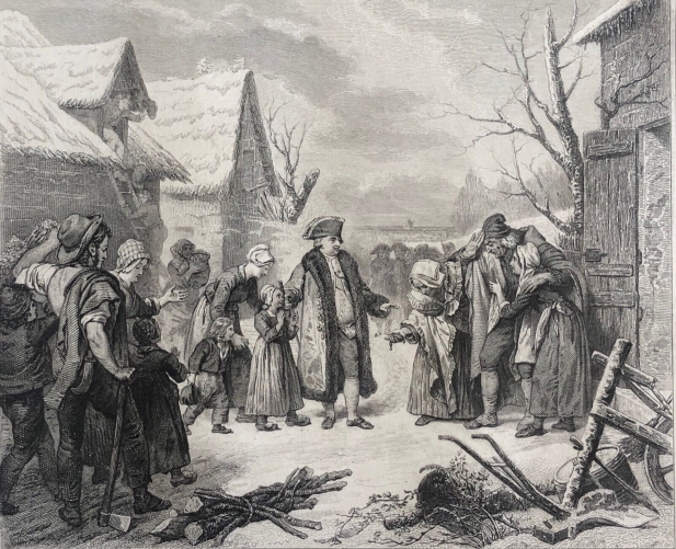 louis_xvi_distribuant_des_aumones_a_de_pauvres_paysans_gravure_vers_1845
