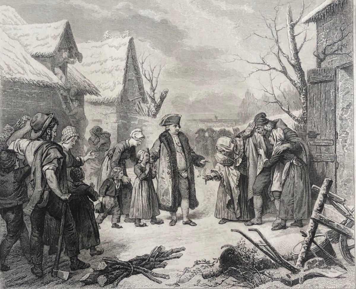 louis_xvi_distribuant_des_aumones_a_de_pauvres_paysans_gravure_vers_1845
