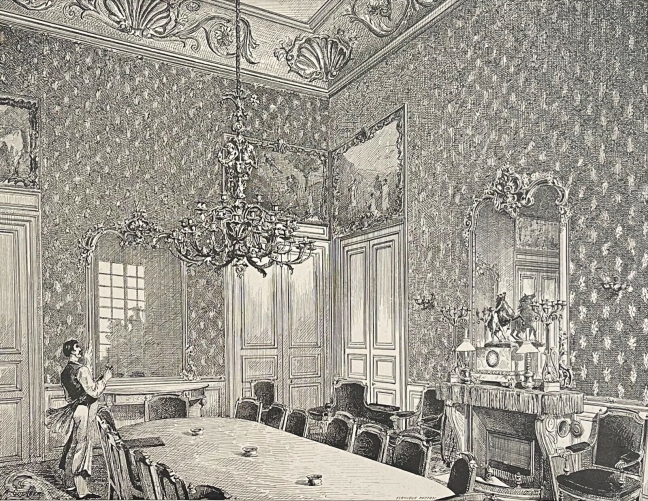 ecole_centrale_paris_ou_ecp_refectoire_gravure_de_1884_france