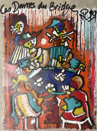 les_dames_du_bridge_acrylique_sur_calque_1990_jeu_de_cartes
