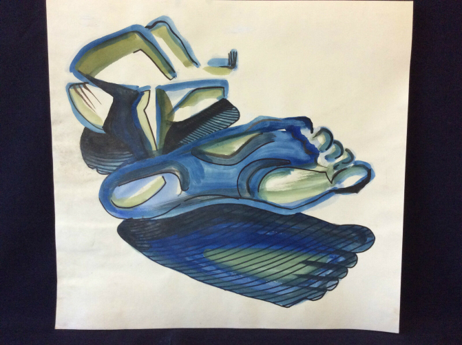 art_moderne_aquarelle_pieds_anonyme_xxeme