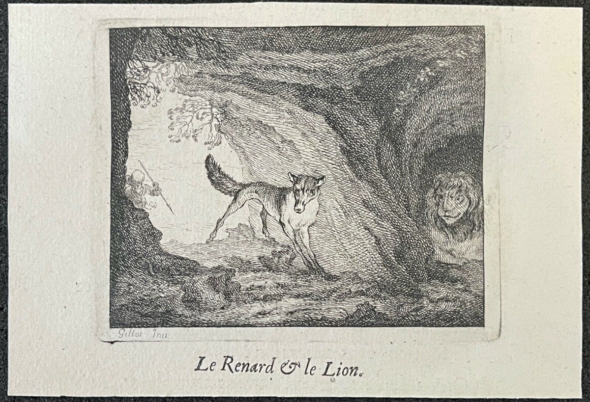 le_renard_et_le_lion_claude_gillot_1673-1722_gravure_1719_france