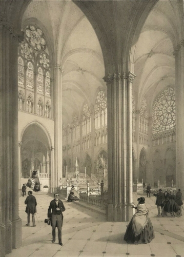 paris_grande_estampe_interieur_de_labbaye_de_st_denis_1852_france