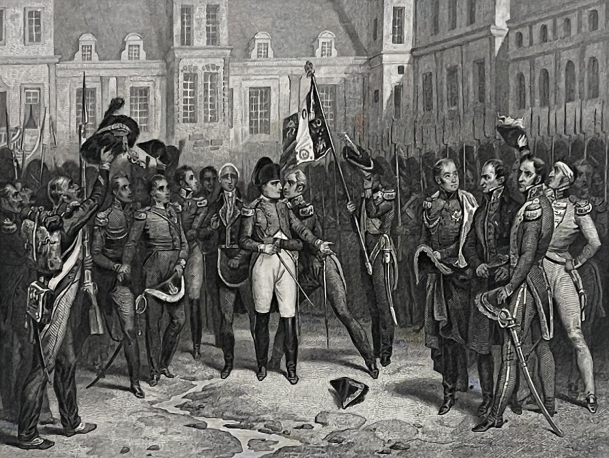 napoleon_bonaparte_adieux_a_fontainebleau_france_gravure_1836_empire_francais