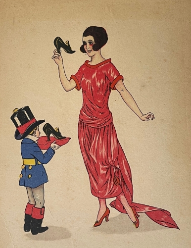 chaussures_a_talons_aquarelle_anonyme_femme_et_enfant_vers_1920_france_chaussure