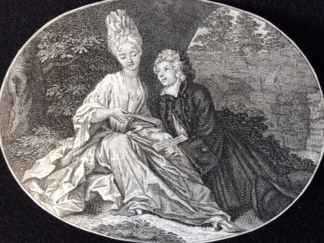 paysage_avec_couple_assis_eventail_miniature_bernard_picart_xviii