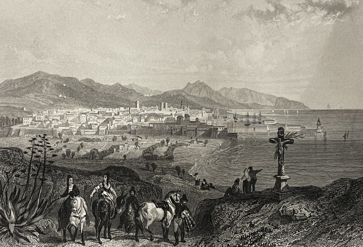barcelone_par_rouargue_gravure_de_1840_espagne_espagna_barcelona_catalogne