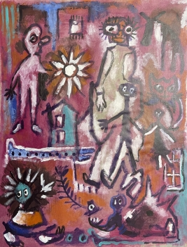 le_jardin_denfants_acrylique_sur_calque_1990_enfant