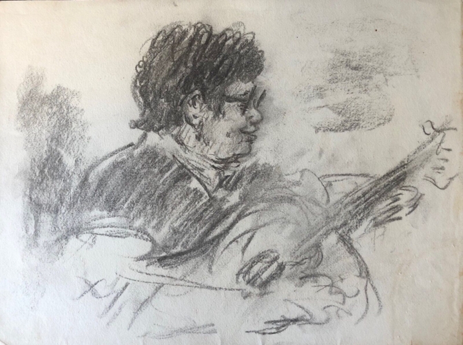 le_guitariste_fusain_fixe_anonyme_vers_1970