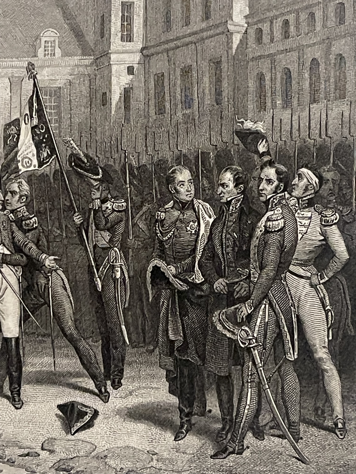 napoleon_bonaparte_adieux_a_fontainebleau_france_gravure_1836_empire_francais