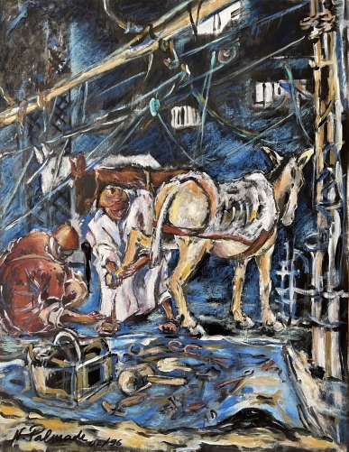 maroc_marechal_ferrant_medina_de_marrakech_par_norbert_palmade_1996_orientaliste