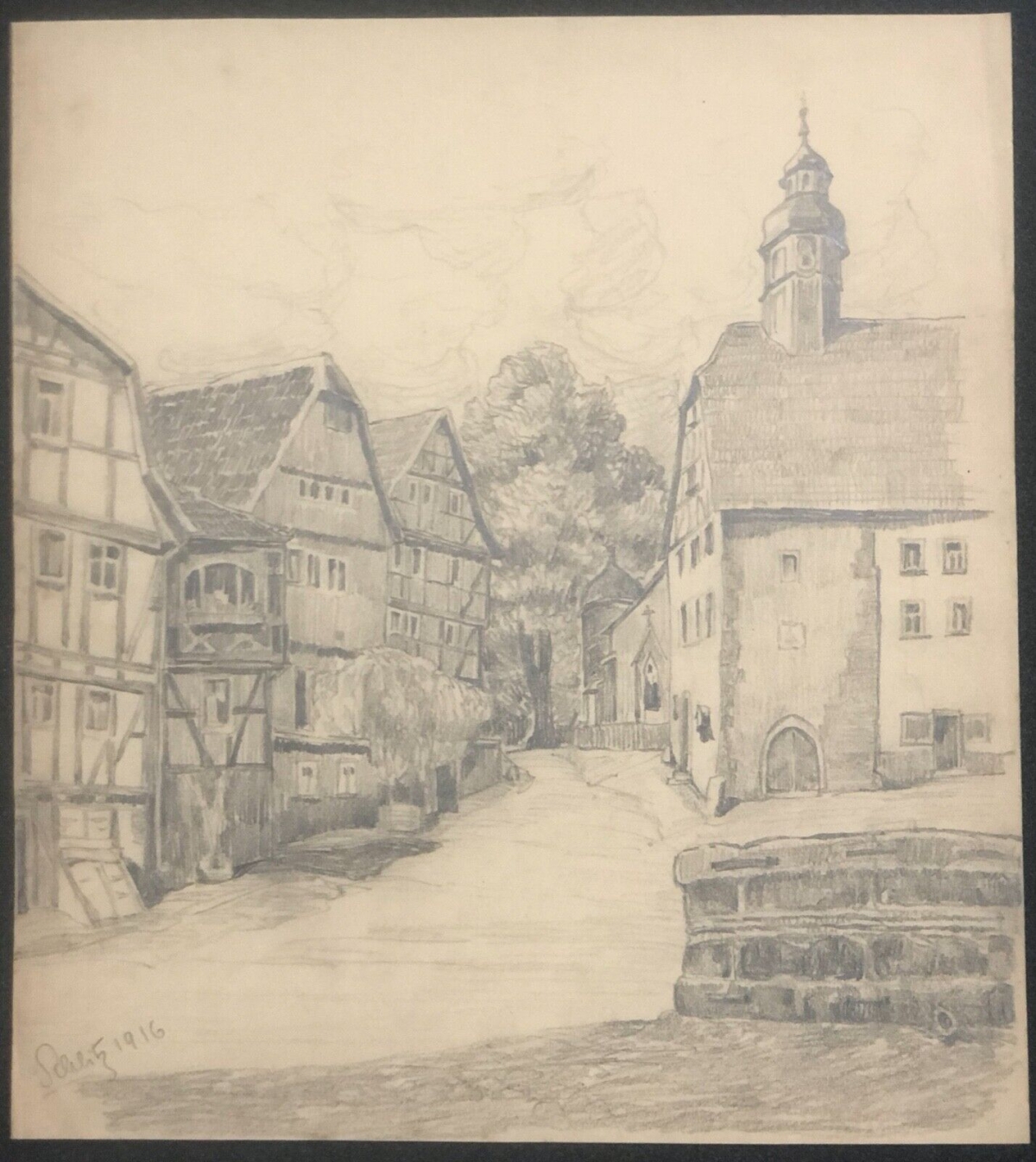 schutz_verbandsgemeinde_daun_grand_dessin_au_graphite_de_1916_allemagne
