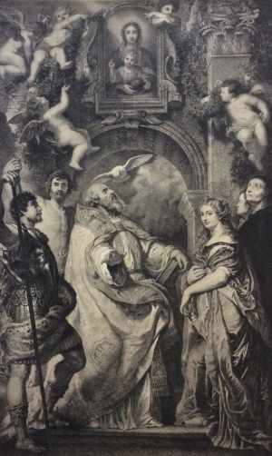 estampe_etching_gravure_louis_eugene_pirodon_saint_gregoire_pape_dapres_rubens