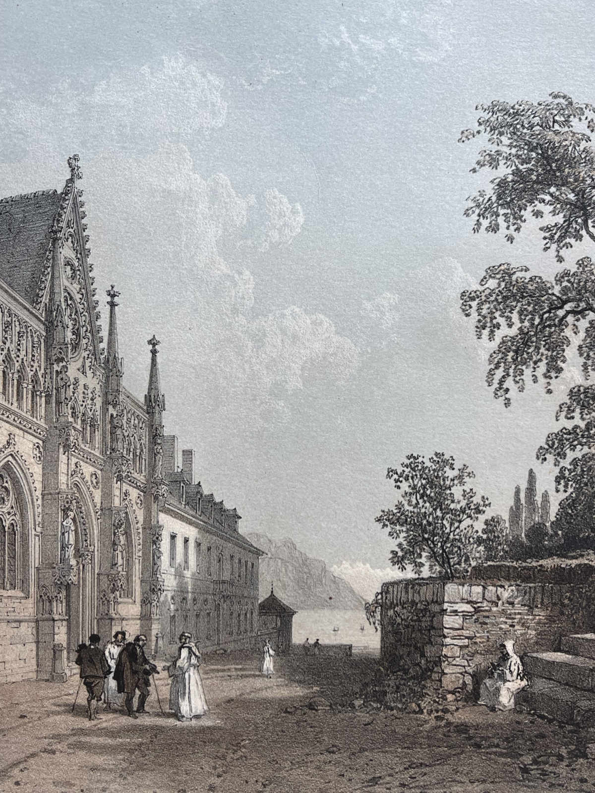 antique_engraving_hautecombe_abbey_church_france_alps_1864_benoist_savoie