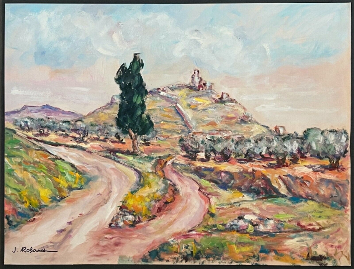 paysage_provence_oliviers_superbe_gouache_xxe_signee_j_roland_france