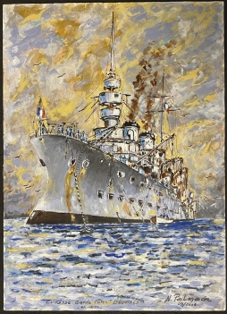 cuirasse_bouvine_1899_acrylique_sur_papier_par_n_palmade_2004_seyne-sur-mer