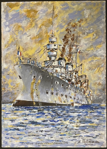 cuirasse_bouvine_1899_acrylique_sur_papier_par_n_palmade_2004_seyne-sur-mer