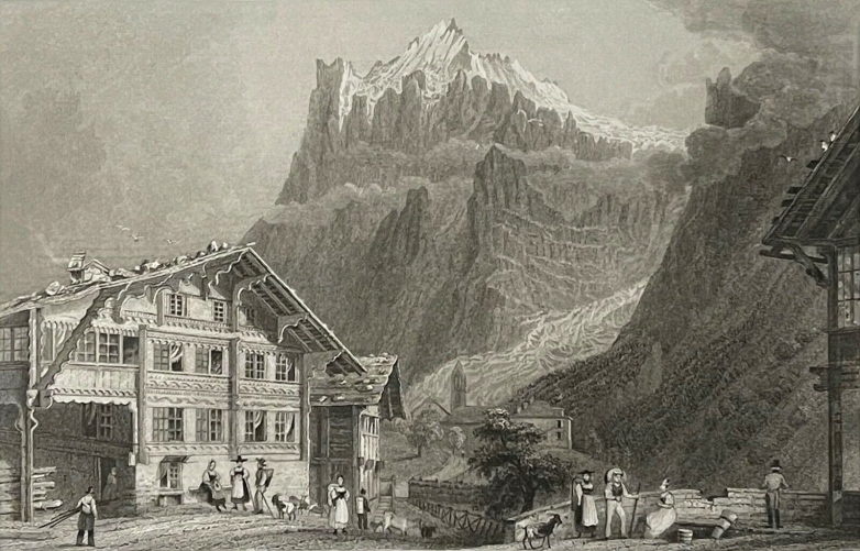 grindewald_lithographie_originale_de_1836_dapres_barlett_et_wallis_suisse_alpes