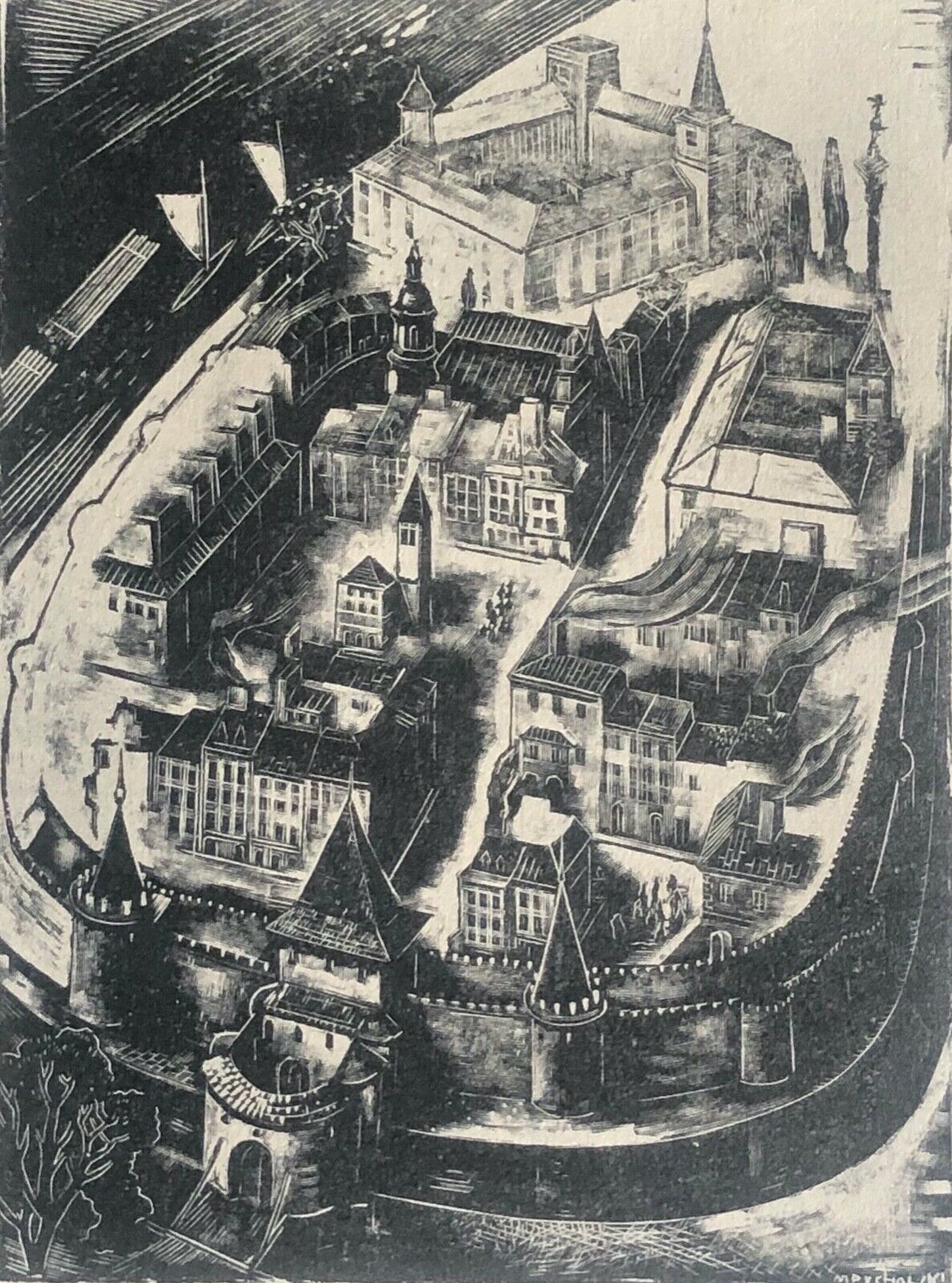 marian_puchalski_1912-1970_ancienne_varsovie_pologne_polska_xylographie_c_1944
