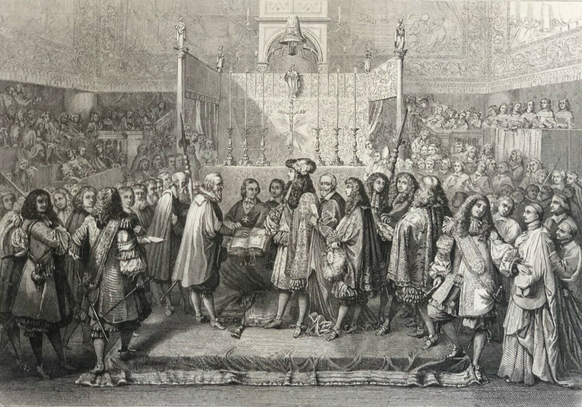 renouvellement_dalliance_france_suisse_1665_louis_xiv_lebrun_gravure_c_1840