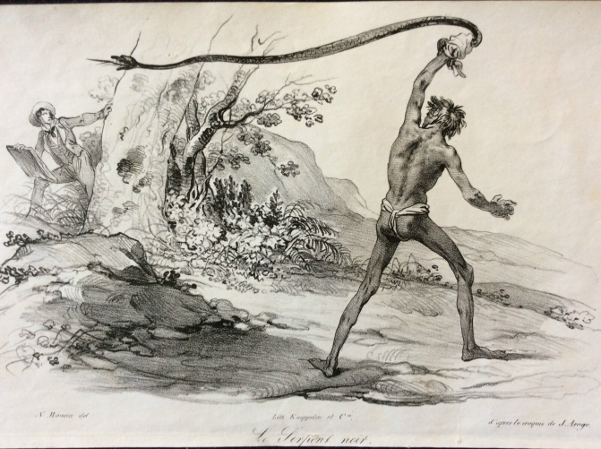 bresil_amerique_du_sud_le_serpent_noir_gravure_colonialisme_1836