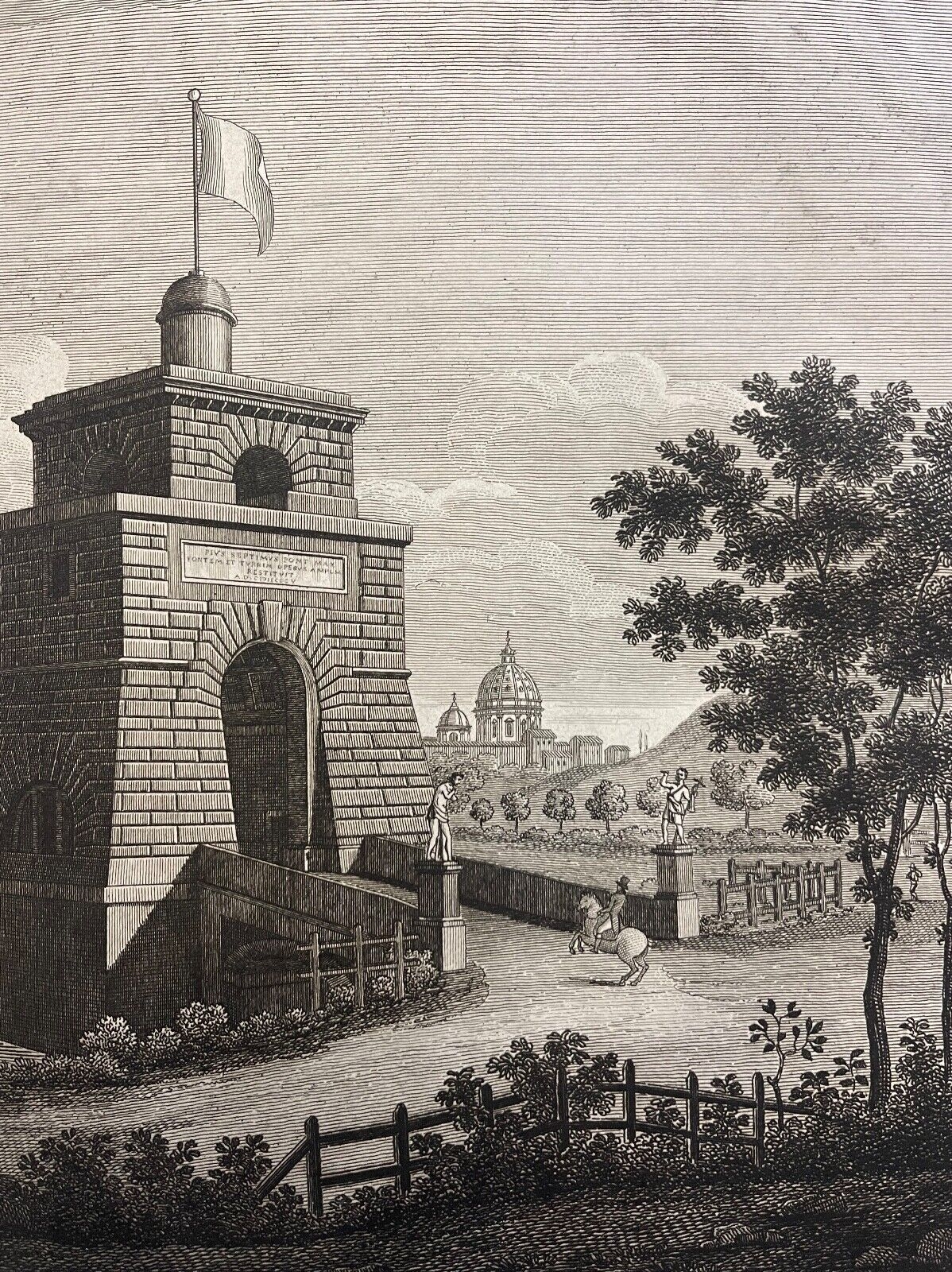 rome_pont_milvio_molle_gravure_de_1828_par_pietro_parboni_italie