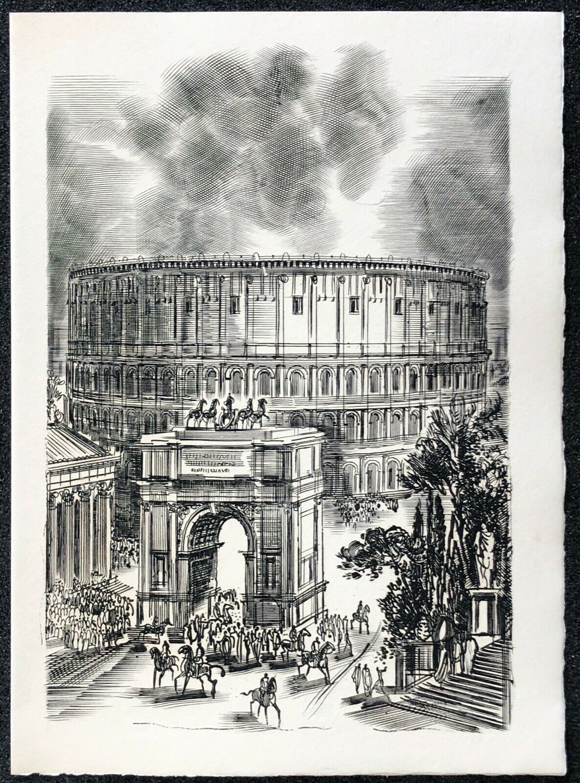 colisee_colosseo_roma_par_albert_decaris_gravure_de_1955_rome_italia_italie